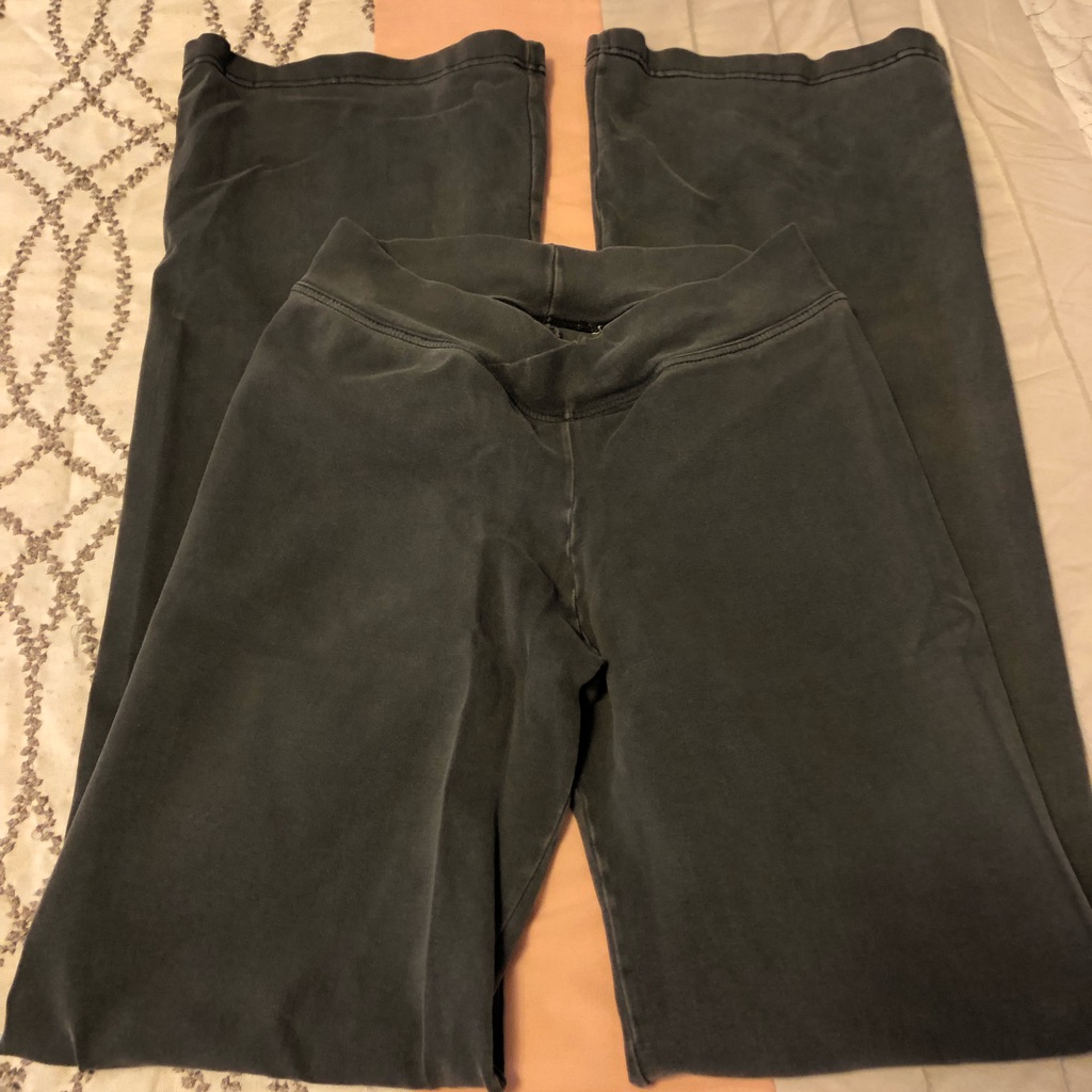 V Front Black Leggings / Jazz Pants